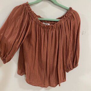 Rust colored Off the shoulder blouse